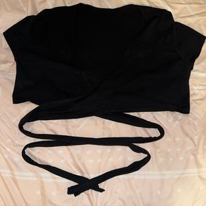 Crisscross Self Tie Crop Top
